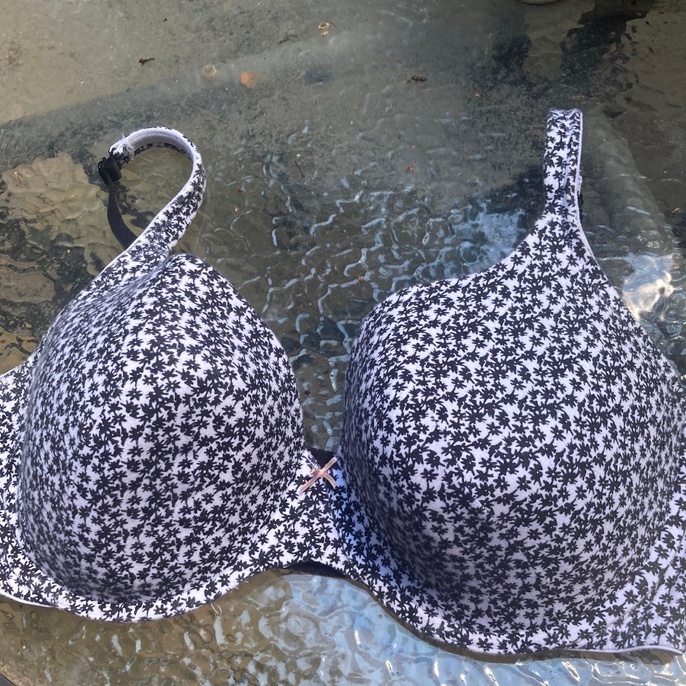 Cacique cotton blend black and white bra